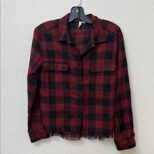 Plaid Red and Black Women's Top